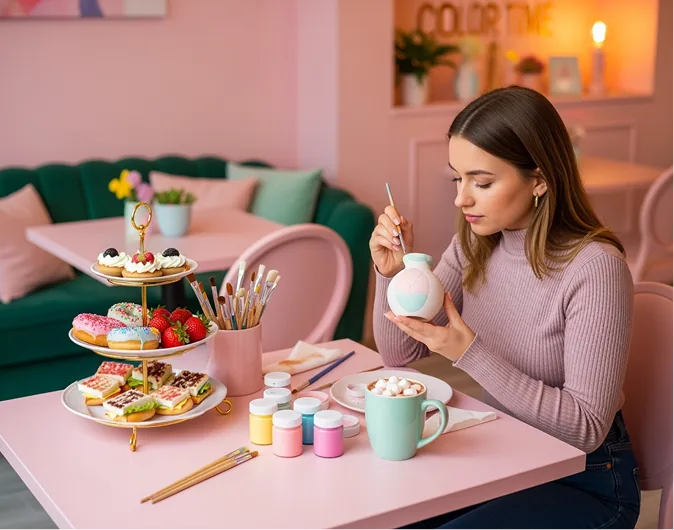 Morning tea table at Color Time